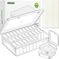 thumbnail image 1 of Bead Organizer Box, 30Pcs Small Clear Plastic Bead Storage Containers, 1 Craft Storage Box with Hinged Lid, 42 Labels, Mini Box for Jewelry Making DIY Bracelets Beading Nails Screws Seeds Small Parts, 1 of 8