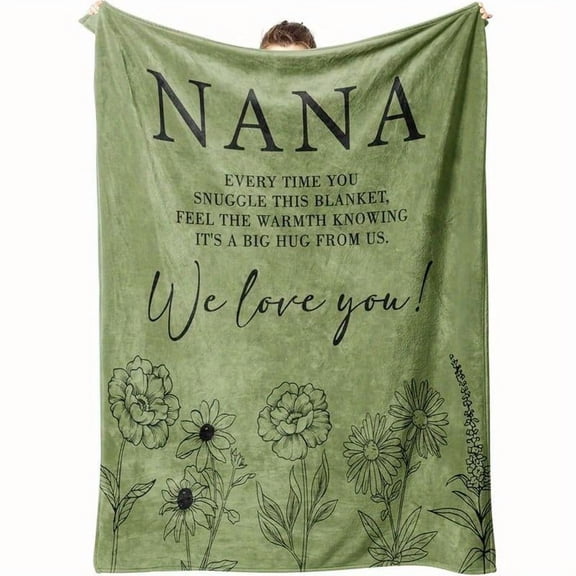 Nana Gifts, Gifts for Nana Blanket, Nana Birthday Gifts, Nana Gifts from Tenns, Nana Gifts for Mothers Day , Super Soft Flannel Throw Blanket for Nana, Grass Green