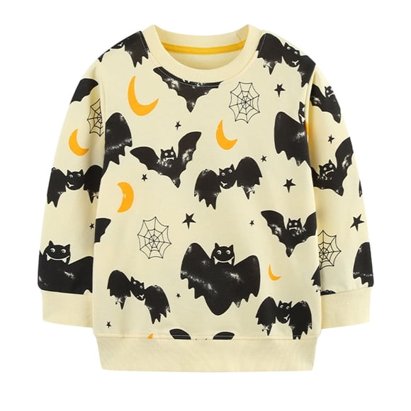 YTIANH Halloween Long Sleeve T Shirt For Boys And Girls Children's Knitted Pullover Cartoon Dinosaur Print Clothes For Children Beige-c,5-6 Years