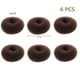 thumbnail image 4 of Jumpingount 6 piezas Hair Bun Donut Maker - Herramienta de peinado segura y fácil Accesorios para el cabello Herramientas Magic Accesorio para el cabello Café, 4 of 6