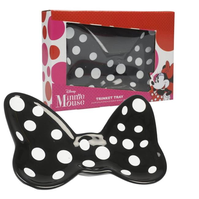 Photo 1 of Minnie Mouse Dots Black Bow Jewelry Trinket Tray Licensed by Disney