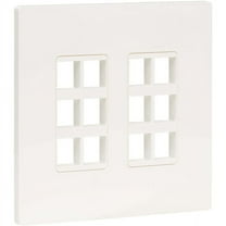 Eaton N080-212 EATON TRIPP LITE SERIES 12-PORT KEYSTONE DOUBLE-GANG FACEPLATE, WHITE, TAA - LIF