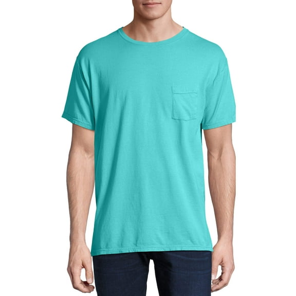 Hanes Men's and Big Men's ComfortWash Short Sleeve Pocket Tee, Up To Size 3XL