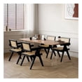 thumbnail image 2 of Banju Mid-Century Modern Dining Arm Chair Set of 2 – Stylish Design with a Durable Wood Frame, Comfortable Seat, and Timeless Cane Rattan Backrest for Sophisticated Dining Spaces, 2 of 6