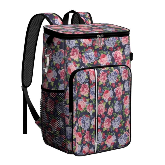 Travel Cooler Bag - Pioneer Flower Camping Beer Cooler Backpack with Bottle Opener- Waterproof Insulated Picnic Backpacks - Cooler Bag for Beach