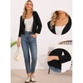 thumbnail image 2 of DARING DIVA Women's Cropped Knit Open Front 3/4 Sleeve Bolero Shrug XS Black, 2 of 5