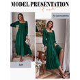 thumbnail image 5 of Xuanfei Women Square Neck Smocked Long Sleeve Tiered Maxi Dress, 5 of 7