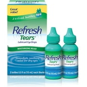 Refresh Tears Lubricant Eye Drops, 2 Bottles 0.5 fl oz ,15mL each Sterile ,30mL