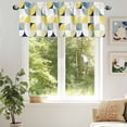 thumbnail image 6 of Yellow Blue Circular Valances for Windows, 42 x 18in, Medieval Geometric Abstract Rod Pocket Kitchen Valance Curtain Light Filtering Window Treatments for Living Room Bedroom, 1 Panel, 6 of 7