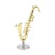 thumbnail image 5 of Instrumentos Musicales En Miniatura, Mini Saxofón Chapado En Oro 1:6 Superficies Vívidas Y Brillantes Duradero En Uso Con Base Para Niños Para Decoración Para Regalo Para EOTVIA Dollhouse Saxophone, 5 of 8