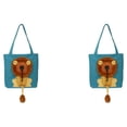thumbnail image 2 of Methold Portador de mascotas cabeza abierta León gato perro bolsa de transporte lienzo de dibujos animados soporte retráctil bolso de Lago azul S 2piezas, 2 of 6