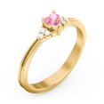 thumbnail image 3 of Birthstone Heart Ring with Shoulder Accents - Pink Tourmaline (October), 3 of 4