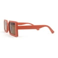 thumbnail image 3 of Kids Size Square Rectangle Thin Plastic Mod Fashion Minimal Sunglasses Orange - Brown, 3 of 4