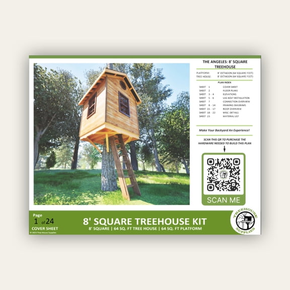 THE ANGELES © : 8' Square Treehouse Plan