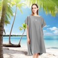 thumbnail image 4 of kurtrusly Microfiber Surf Poncho Changing Robe Wetsuit Soft for Waterproof Pockets Changing Swim Medium Gray, 4 of 9
