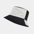 thumbnail image 2 of Prolriy Bucket Hat Women's Fall/Winter Pinstripe Corduroy Two Tone Splicing Basin Hat Vacation Sun Hat Fashion Fisherman Hat Hats for Women Black, 2 of 2