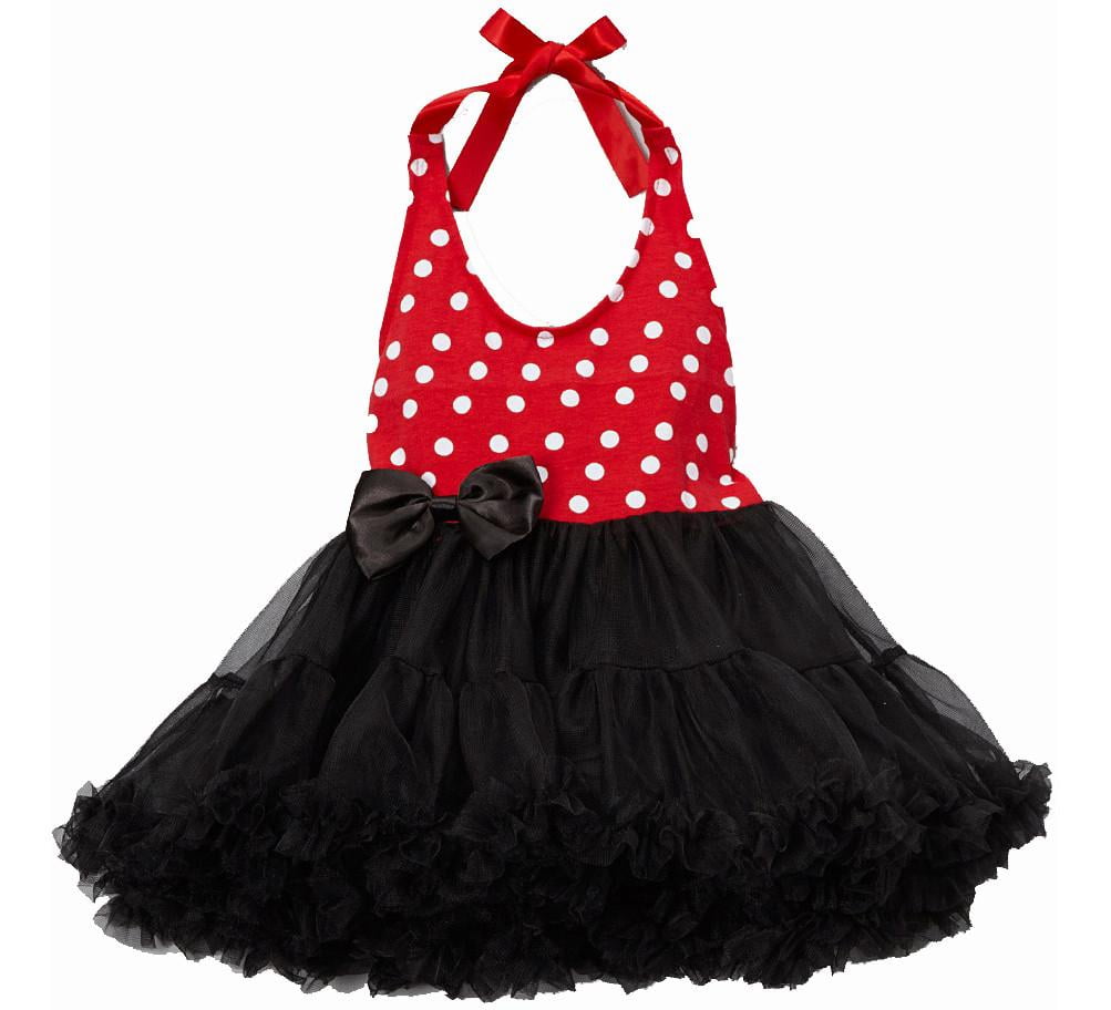 wenchoice Girls Fluffy Hot Pink Polka Dot Pettiskirt