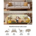 thumbnail image 3 of Yellow Gnomes Pumpkin Sofa Couch Covers for Dog,Washable Sofa Throw Cover Single Slipcovers for Armchair with Tassels,Thanksgiving Sunflower Leaf Eucalyptus Couch Protector Towel Blanket Medium 71x91, 3 of 8