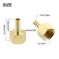 thumbnail image 2 of Uxcell 2 Pack Brass Hose Barb Fitting, 5/16" Bard x 1/2" NPT Female Hose Connector, 2 of 6