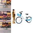 thumbnail image 3 of Resina 1/64 personas pequeñas con bicicleta carretera Micro paisaje construcción juguetes decoración para caja de cerillas Azul Baoblaze figura de gente en miniatura, 3 of 8