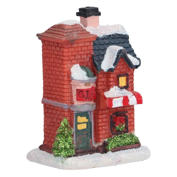 Casa de resina navideña Jadeshay pueblo navideño LED regalo de Navidad
