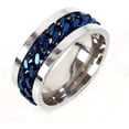 thumbnail image 5 of 4 Colours Men Fashion Domineering Titanium Steel Rotating Rings Jewelry Chain Ring,black,7, 5 of 5