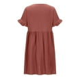 thumbnail image 6 of Guieoi Womens Dresses Plus Size 2026 Summer Round Neck Short Sleeve Dress Red S, 6 of 7