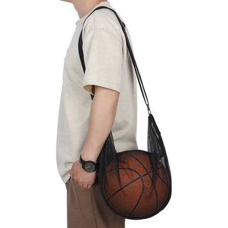ZZkhGo Basketball Bag Shoulder Crossbody Portable Training Sports Backpack Net Bag for Volleyball Soccer Football Kids Student Mesh Storage