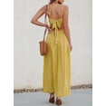 thumbnail image 2 of Vestido largo CUPSHE con cuello en V torcido sin mangas y recorte amarillo, 2 of 8