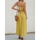 thumbnail image 2 of Vestido largo CUPSHE con cuello en V torcido sin mangas y recorte amarillo, 2 of 8