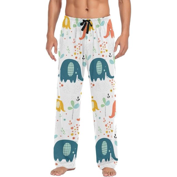 GZHJMY Elephant Pajama Pants for Men, Lounge Pants Lightweight Men Pajama Bottoms with Drawstring Pockets, Christmas New Year Birthday Gifts, Medium