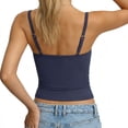thumbnail image 2 of Felirenzacia Women's Padded Tank, Basic Double Lined Square Neck Tank Tops Adjustable Cami Tank Summer Sleeveless Tops,Navy,S, 2 of 6