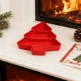 thumbnail image 4 of Christmas Tree Shaped Snack Tray | 3-Compartment Fruit & Candy Serving Dish for Holiday Parties & Daily Use | Set of 2 Plastic Trays, 4 of 6