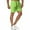 Green, variant on Azrian Fashion Man Solid Elastic Waist Mid Waist Loose Pockets Bandage Short Pants