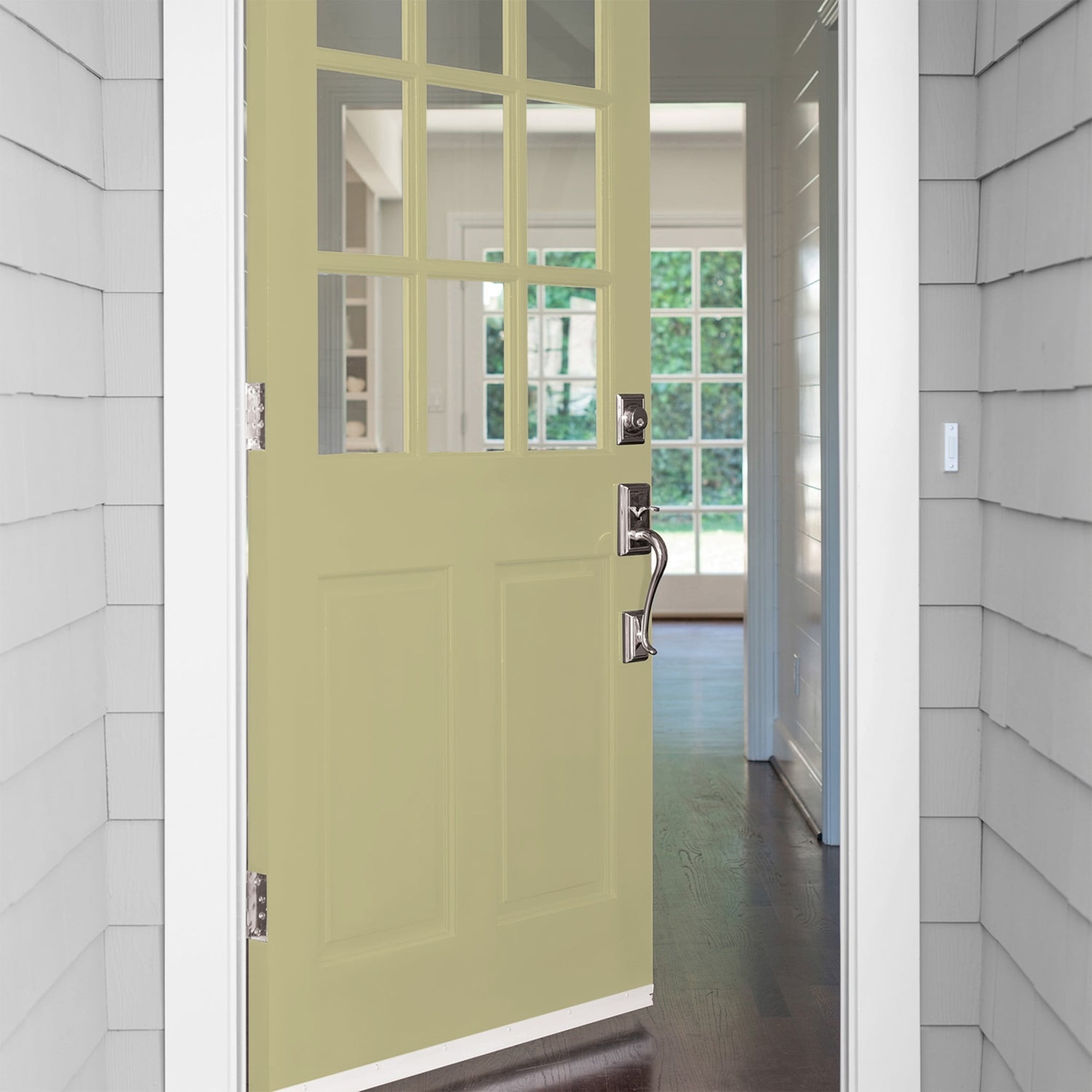 Glidden Fundamentals Cress Green / Green, Satin Exterior Paint, 1 Quart