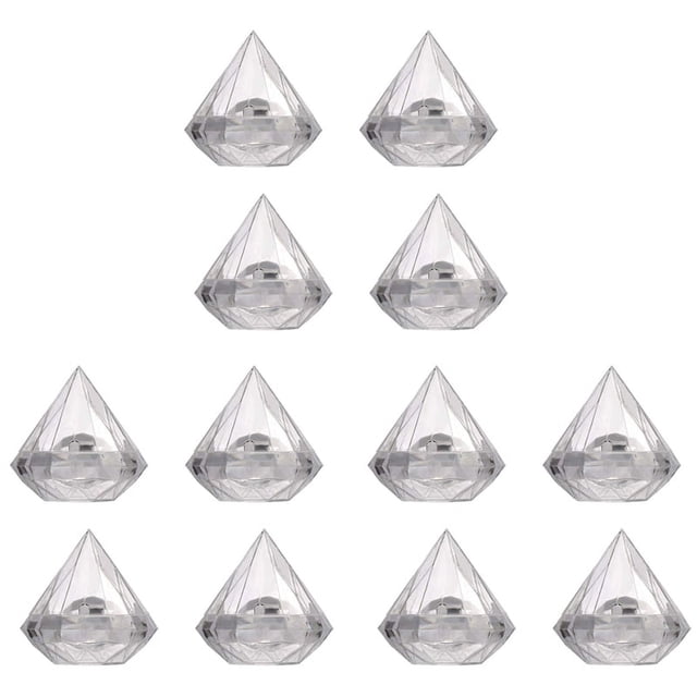 36 Piezas Caja de Dulces con Forma de Diamante Transparente Cajas de Regalo de Boda Caja de Fiesta Contenedor de Plástico Transparente Decoración del Hogar Regalo