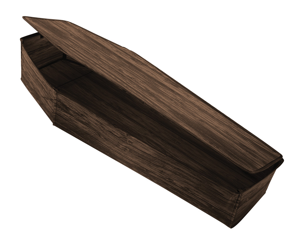 60 Inch Realistic Wooden Coffin With Lid - Brown Halloween Decoration By SEASONAL VISIONS