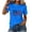 Blue, variant on Womens 4th of July USA Flag Graphic T-Shirt, Patriotic Short Sleeve Crew Neck Tee