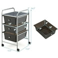 thumbnail image 3 of Giantex 3-Drawer Rolling Storage Cart, Metal Frame Scrapbook Paper Organizer Cart, Mobile File Utility Cart for School, Office, Home, Dorm, Black, 3 of 8