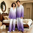 thumbnail image 2 of Matching Pjs for Couples Button Down Gradient Pajamas for Men Women Sleepwear Long Sleeve Soft Lounge Sets 2 Pcs Loungewear Light Gray XL, 2 of 7