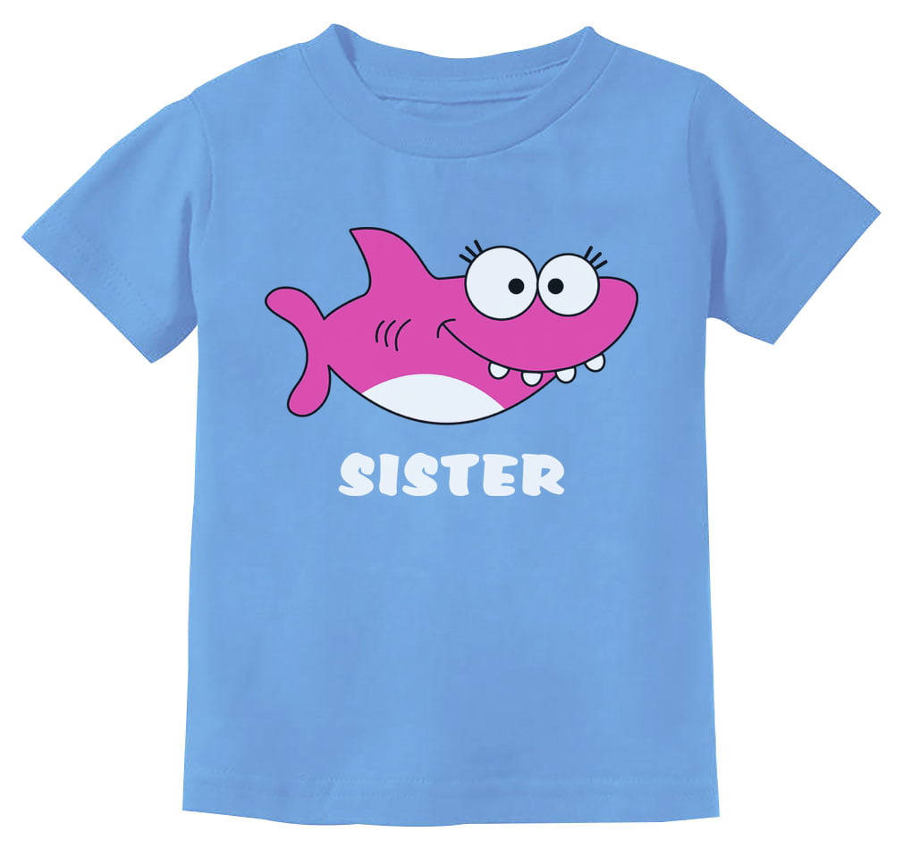 Sister Shark Doo Gift For Big Little Sister Toddler/Kids Girls' Fitted T-Shirt 