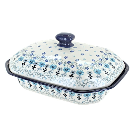 Blue Rose Polish Pottery Celeste Medium Covered Baker