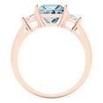 thumbnail image 4 of Three-Stone Engagement Ring for Women - 2.32ct Natural Swiss Blue Topaz in 18K Rose Gold Promise Ring, 4 of 6