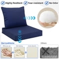 thumbnail image 4 of Outdoor Seat Cushion Set 24 x 24 Inch Waterproof & Fade Resistant Patio Furniture Cushions with Removable Cover, Outdoor Sofa Replacement Seat & Back Cushions for Chair Sofa Couch, Blue, 4 of 16