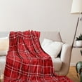 thumbnail image 7 of LSLJS Christmas Throw Blankets, 50x60 inch Flannel Green and Red Plaid Design Plush Throw Blankets Soft Warm Washable Thicken Air Condition Quilt Vintage Minimalism Blanket Christmas Gifts for Couch, 7 of 7