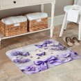 thumbnail image 2 of SPXUBZ Non Slip Flannel Polyester Kitchen Floor Mat With Purple Flowers And Butterflies For Bedroom Bathroom Decoration 24x16 inch, 2 of 5