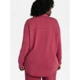 thumbnail image 3 of Terra & Sky Women's Plus Knit Shacket, Sizes 0X-5X, 3 of 5