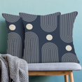 thumbnail image 4 of Boho Mid Century Pillow Covers 18x18 Inch Set of 2, Abstract Simple Navy Blue Decorative Throw Pillowcase Boho Modern Outdoor Farmhouse Cushion Cover for Sofa Couch Bed Living Room Decor, 4 of 6