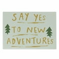 thumbnail image 1 of Adventure Cartoon Cutting Board, Say Yes to New Adventures Message with Dashed Stripes, Decorative Tempered Glass Cutting and Serving Board, Small Size, Forest Green Pale Coffee, by Ambesonne, 1 of 1