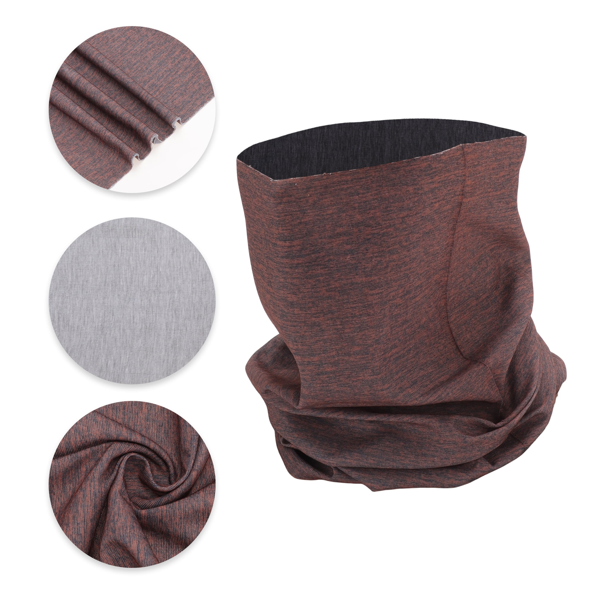 Unique Bargains Multi-function Face Scarf Mask 1 Pc Deep Brown